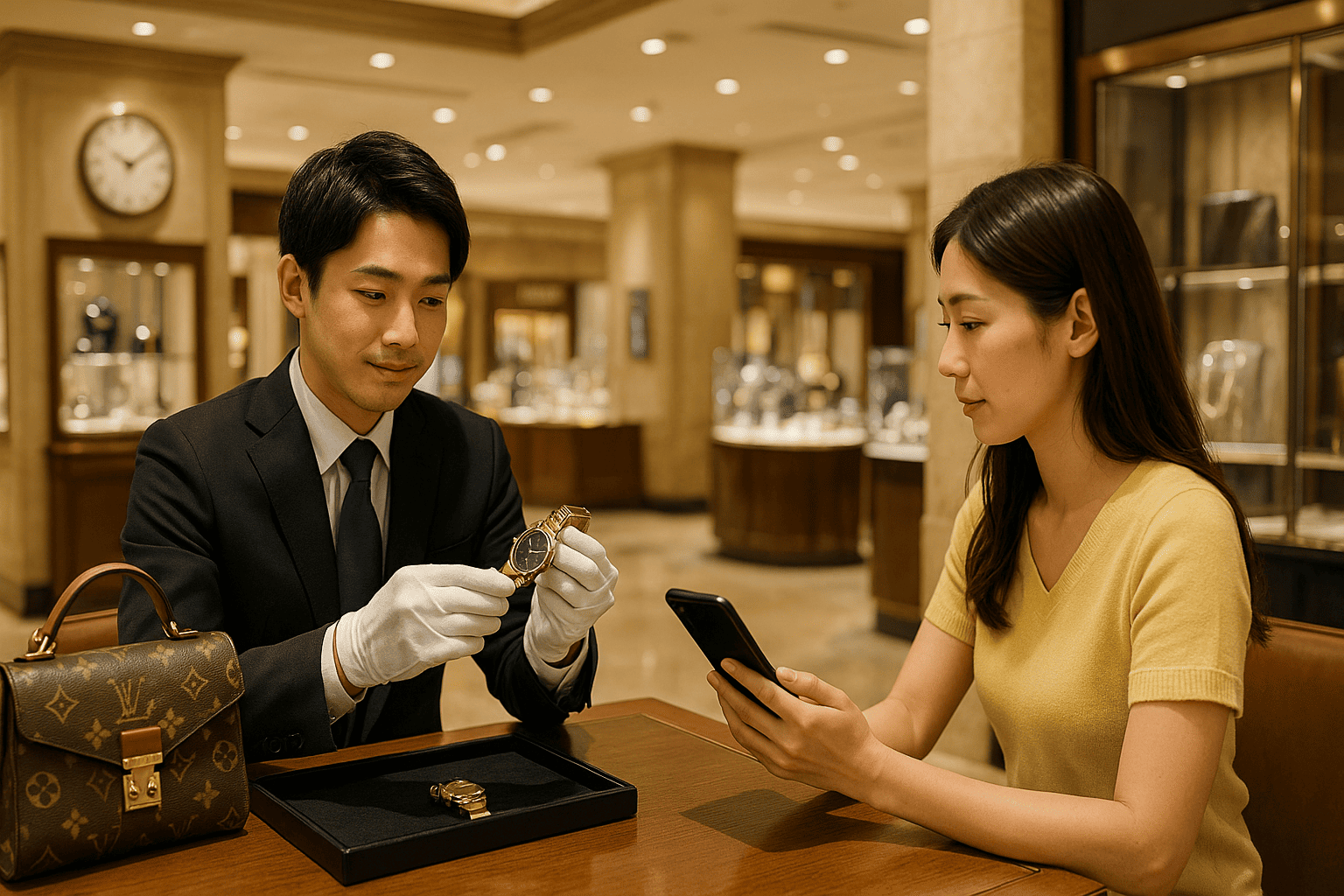 栄の百貨店（松坂屋・三越など）でのブランド買取イメージ